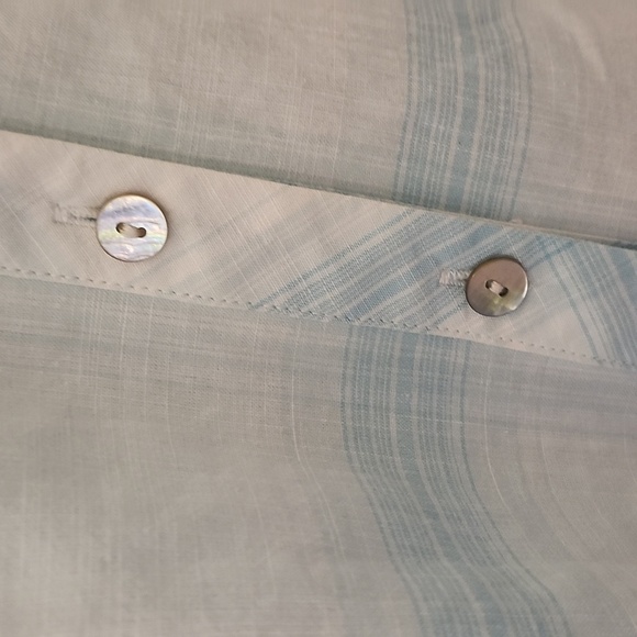 Soft Surroundings pearl button‎ down top pale blue white plaid womens ext… - Picture 8 of 13